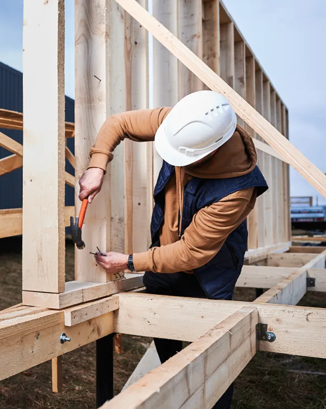 Fusion Building Company Worker Framing Building